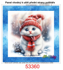 MOB Panel k ušití  - dekorativní polštář - kočka v kulichu výběr z variant