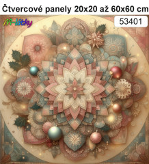 OB Panel čtvercový vánoční patchwok mandala výběr z rozměrů a materiálů – tisk na objednávku