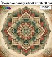 OB Panel čtvercový vánoční patchwok mandala výběr z rozměrů a materiálů – tisk na objednávku