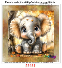 MOB Panel k ušití  - dekorativní polštář - slon výběr z variant
