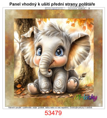 MOB Panel k ušití  - dekorativní polštář - slon výběr z variant
