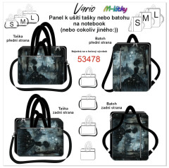 MOB Panel se střihem - Taška nebo batoh Vario (na notebook) - gothic dívka v pampeliškách fotonávod v popisu produktu - výběr z rozměrů