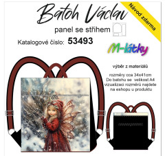 MOB Panel překlápěcí batoh Václav Classic - zimní víla panel se střihem tisk na objednávku