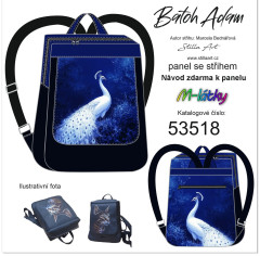 MOB B Panel batoh Adam - bílý páv panel se sřihem tisk na objednávku