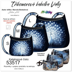 MOB B Panel se střihem - tříkomorová kabelka Vally - bílý páv fotonávod v popisu produktu - výběr z rozměrů