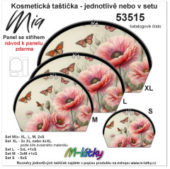 MOB Panel kosmetická taštička Mia - vlčí máky Panel se střihem tisk na objednávku