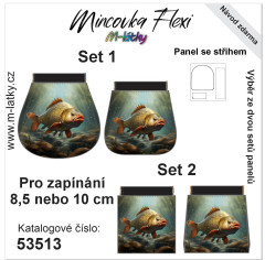 MOB Panel - Mincovka Flexi (pérko 8,5 nebo 10 cm) - ryby tisk na objednávku