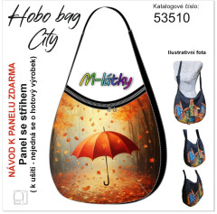 MOB Panel k ušití  - Hobo bag City - černá lilie - výběr z materiálů