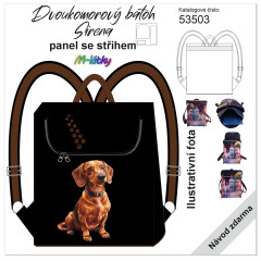 MOB Panel se střihem - Batoh Sirena - dvoukomorový překlápěcí batoh - jezevčík Kočárkovina - fotonávod v popisu produktu