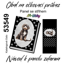 MOB Panel se střihem - obal na očkovací průkaz - portugalský vodní pes kočárkovina
