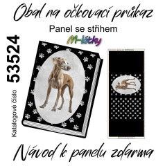 MOB Panel se střihem - obal na očkovací průkaz - whippet kočárkovina