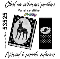 MOB Panel se střihem - obal na očkovací průkaz - dobrman kočárkovina