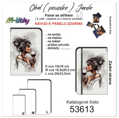 MOB Panel se střihem - obal Jarda -  na sešity, čtečku, tablet a další - dáma s vínem fotonávod v popisu produktu - výběr z rozměrů