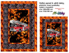 MOB Velký panel k ušití - (přehoz, deka,  podložka)  - hasiči náš tisk na objednávku
