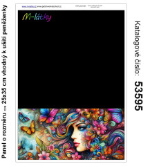 MOB Panel  o rozměru 25x35 cm - vhodný na ušití peněženky - tvář v květech výběr z variant materiálu - vlastní sublimační tisk na objednávku