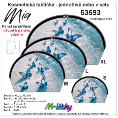 MOB Panel kosmetická taštička Mia - motýli na pláži Panel se střihem tisk na objednávku