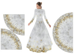 OB Panel půlkolová sukně dvoudílná nebo jednodílná  vánoční vločky nejedná se o zlatotisk tisk na objednávku výběr z rozměrů a materiálů