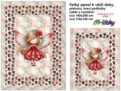 MOB Velký panel k ušití - (přehoz, deka,  podložka)  - motýlí víla náš tisk na objednávku