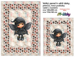 MOB Velký panel k ušití - (přehoz, deka,  podložka)  - motýlí víla náš tisk na objednávku