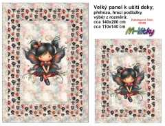 MOB Velký panel k ušití - (přehoz, deka,  podložka)  - motýlí víla náš tisk na objednávku
