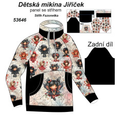 MOB F - Panel  - dětská mikina Jiříček (širší verze) - motýlí víla Panel k ušití - výběr z variant materiálu