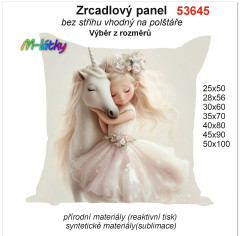 MOB Zrcadlový panel na polštář holčička s jednorožcem náš tisk na objednávku