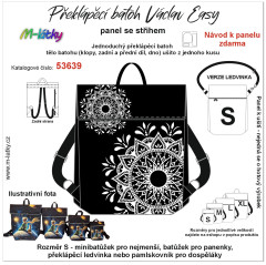 MOB Panel  batoh Václav Easy - krajková mandala panel se střihem na objednávku