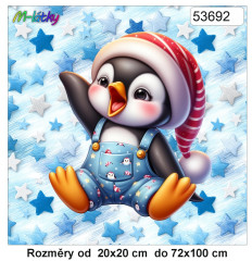 MOB Panel - výběr z rozměrů - ospalá vánoční zvířátka- tučňák Materiál - výběr z variant