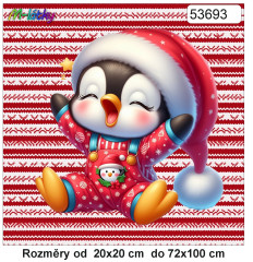 MOB Panel - výběr z rozměrů - ospalá vánoční zvířátka- tučňák Materiál - výběr z variant