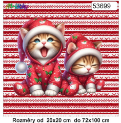 MOB Panel - výběr z rozměrů - ospalá vánoční zvířátka- koťata Materiál - výběr z variant