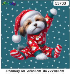 MOB Panel - výběr z rozměrů - ospalá vánoční zvířátka- havanský psík Materiál - výběr z variant