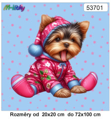 MOB Panel - výběr z rozměrů - ospalá vánoční zvířátka- jorkšírský teriér Materiál - výběr z variant