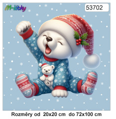 MOB Panel - výběr z rozměrů - ospalá vánoční zvířátka- polární medvěd Materiál - výběr z variant