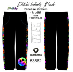 MOB F - Panel dětské kalhoty Klasik - strašidelní smajlíci - výběr velikostí a materiálů - vlastní sublimační tisk - na objednávku