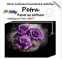 MOB Panel k ušití - kosmetická taštička Petra - fialové růže vlastní tisk na objednávku - výběr z variant