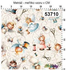 OB Metráž andělky a andělé švadlenky (šití) náš tisk na objednávku – výběr z materiálů