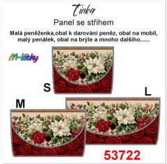 MOB Peněženka Tinka vánoční hvězda poinsettia Panel se střihem - fotonávod v popisu produktu