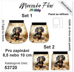 MOB Panel - Mincovka Flexi (pérko 8,5 nebo 10 cm) - jezevčík tisk na objednávku