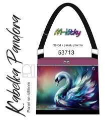 MOB Panel k ušití - Crossbody kabelka Pandora - labuť vlastní tisk na objednávku - výběr z variant
