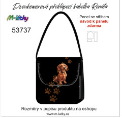 MOB Panel se střihem -  Kabelka Renata - dvoukomorová překlápěcí - jezevčík návod k panelu zdarma - více v popisu produktu