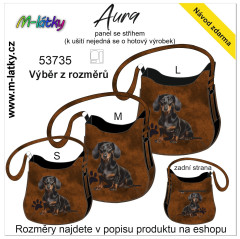 MOB Panel se střihem - kabelka Aura - jezevčík fotonávod v popisu produktu - výběr z rozměrů