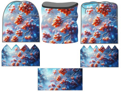 OB UNI Homeless čepice Star/Klasic - nákrčník namrzlé jeřabiny Panel se střihem - náš tisk na objednávku