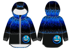 MOB F - Panel se střihem dětská bunda Trail rozpixelizovaný smajlík 80-170 tisk na objednávku