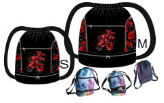 MOB B Panel sportovní stahovací vak (batoh) s dvojitým dnem OZZY - červený ibišek fotonávod v popisu produktu - výběr z rozměrů