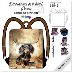 MOB Panel se střihem - Batoh Sirena - dvoukomorový překlápěcí batoh - jezevčík Kočárkovina - fotonávod v popisu produktu