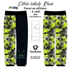MOB F - Panel dětské kalhoty Klasik - maskáč kočičí hlava - výběr velikostí a materiálů - vlastní sublimační tisk - na objednávku