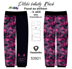 MOB F - Panel dětské kalhoty Klasik - maskáč kočičí hlava - výběr velikostí a materiálů - vlastní sublimační tisk - na objednávku