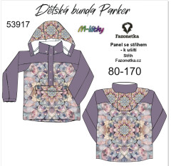 MOB F - Panel dětská bunda Parker 80-170 (střih Fazonetka) - pastelová mandala - výběr velikostí a materiálů - vlastní sublimační tisk - na objednávku
