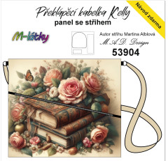 MOB D - Panel k ušití - Překlápěcí kabelka Kelly - knihy v růžích fotonávod v popisu produktu