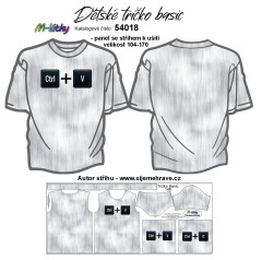 MOB K - Panel se střihem - dětské tričko Basic 104-170 - CTRL+V (otec a syn) tisk m-látky - výběr z velikostí a materiálů (menší velikost 80-98 mají samostatný produkt)